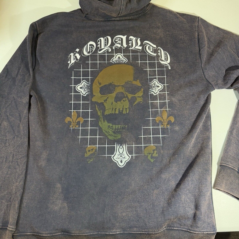 NWT  Taco Tuesday Purple Acid Wash Grunge Skull Logo Hoodie Sweatshirt Size Med